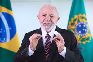 Imagem colorida mostra o presidente Luiz Inácio Lula da Silva durante Reunião Virtual Extraordinária de Chefes de Estado e de Governo da CELAC - Metrópoles