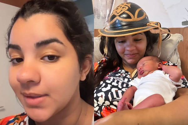 foto colorida do rosto de Ary Mirelle e foto colorida dela com bebe no colo - metrópoles