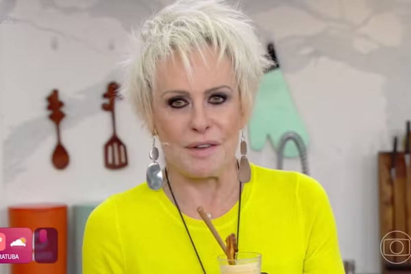 Ana Maria Braga no Mais Você, com blusa amarela - Metrópoles