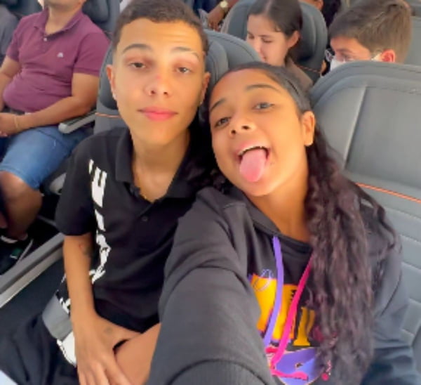 Bruna Gabriella, influenciadora de 12 anos com o suposto marido, Ruan de Freitas, de 20 anos