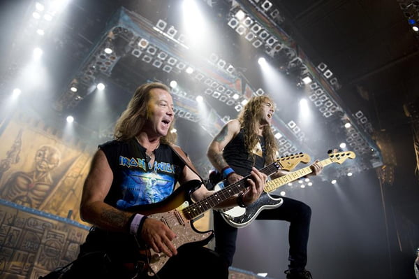 Iron Maiden no palco - Metrópoles