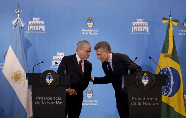 Temer se reúne com Macri em Buenos Aires