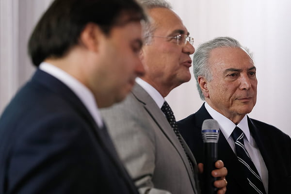 Rodrigo Maia, Renan Calheiro e Michel Temer