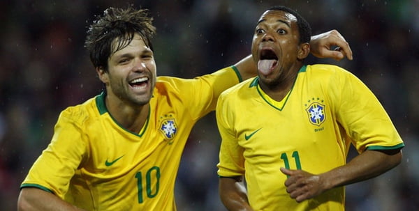 diego e robinho seleção brasileira futebol