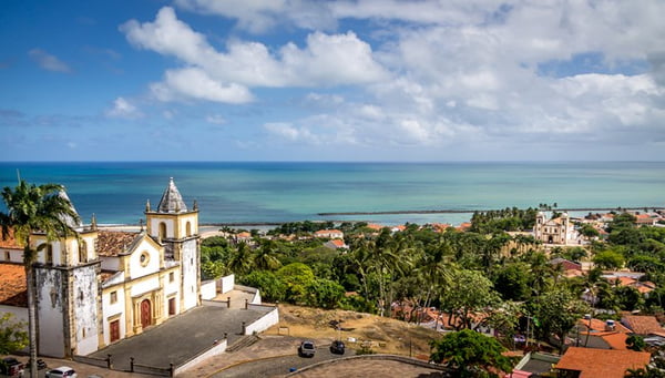High view of Olinda and Se Cathedral – Pernambuco, Brazil