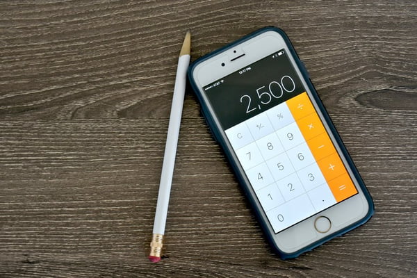 Iphone 6s with calculator application