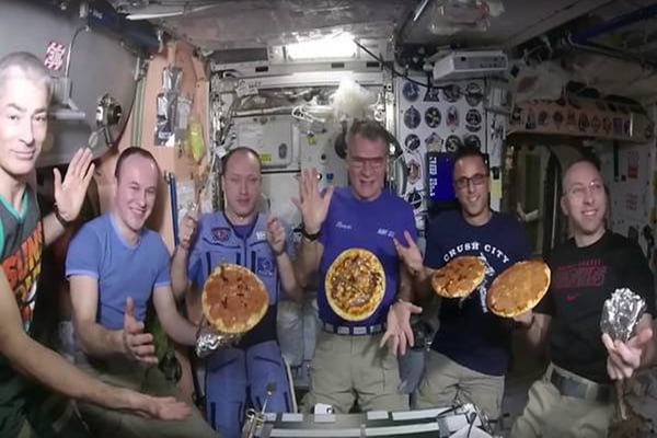 Pizza night on space station ISS