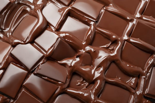 Melted pieces of chocolate bar
