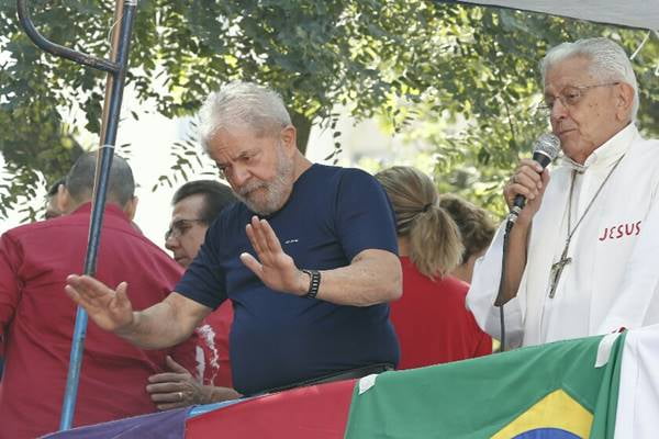 Lula pouco antes da prisão, em abril de 2018
