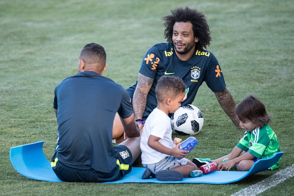 Treino Seleção Brasileira com os filhos