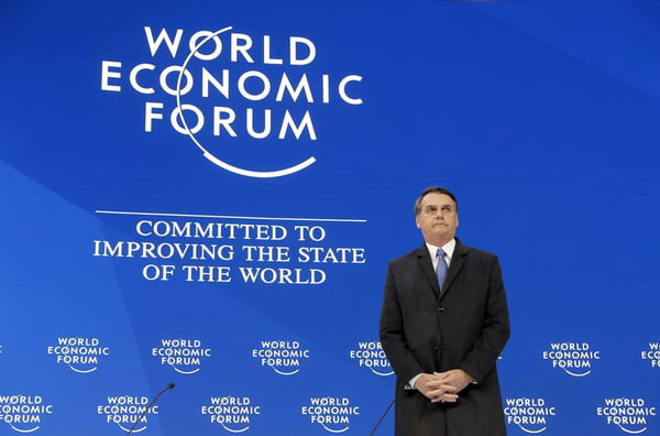Jair Bolsonaro discursa no Fórum Econômico Mundial, em Davos
