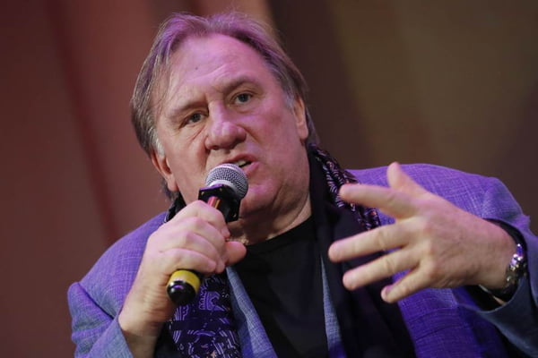 French actor Gerard Depardieu visits Moscow military boarding school for girls