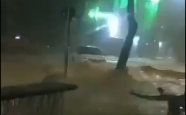 Belo Horizonte durante as chuvas em 28 de janeiro de 2020