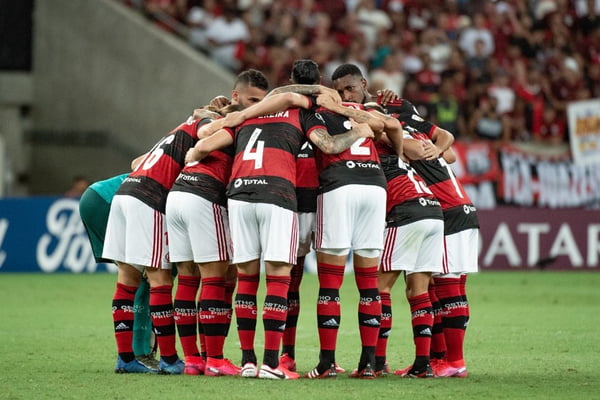 Rodinha dos jogadores do Flamengo