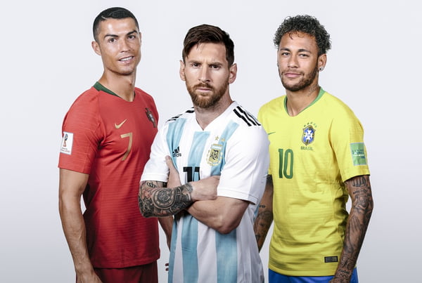Messi, Cristiano Ronaldo e Neymar juntos