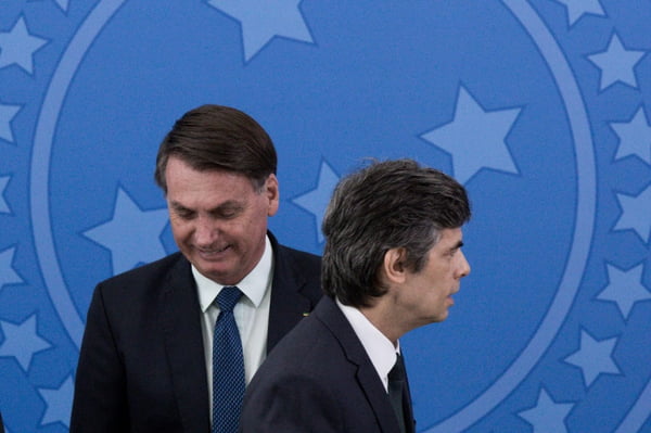 Ex-ministro Teich e Bolsonaro