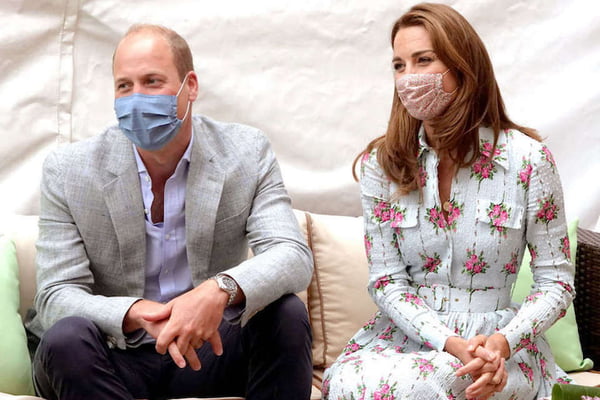 Príncipe William e kate Middleton de máscara facial