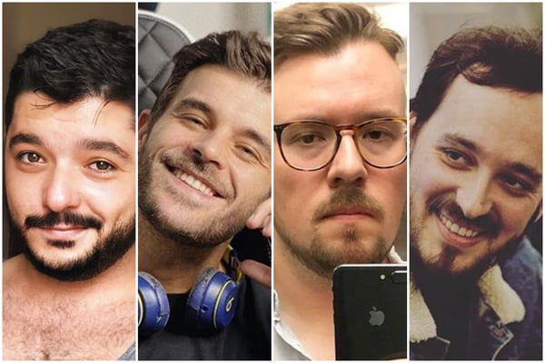 Humoristas da internet: Rodolpho Rodrigo, Guilherme Sousa, Thiago Tonkiel e André Brandt