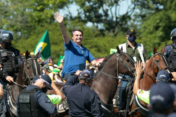 Manifestação Pró-Bolsonaro na Praça dos três poderes