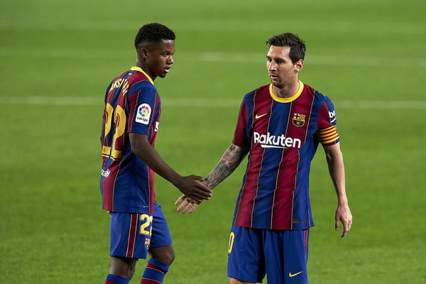 Ansu Fati e Messi Barcelona