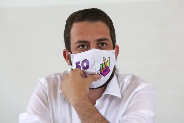 Guilherme Boulos (PSOL), candidato à prefeitura de São Paulo, durante coletiva de imprensa sobre as alianças partidárias 1