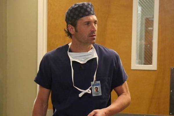 Patrick Dempsey como Derek Sheperd, da série Grey's Anatomy