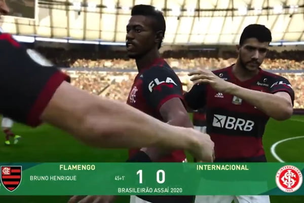 Flamengo x Internacional no PES 2021