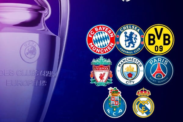 Os oito clubes das quartas de final da Champions League