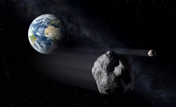 Imagem ilustrativa da Nasa sobre asteroide potencialmente perigoso