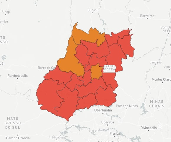 goias mapa da pandemia aponta tres regiões fora da calamidade para covid