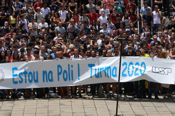 São Paulo - Aula inaugural na Poli, da USP, em 2020
