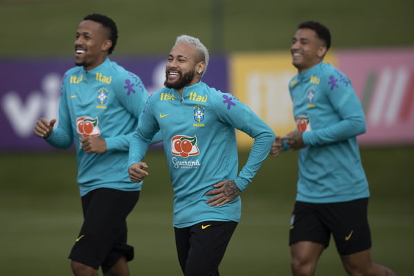 Neymar, Militão e Danilo treino Seleção Brasileira