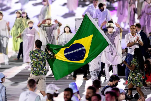 Delegação brasileira na abertura das Olimpíadas