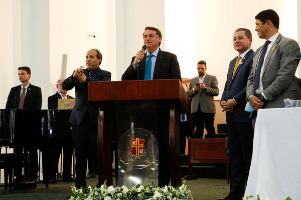 Presidente Jair Bolsonaro durante o Simpósio Cidadania Cristã, no dia 5 de outubro