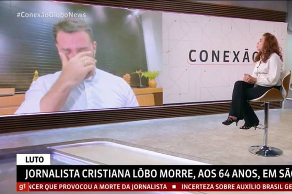 Marcelo Cosme chorando na GloboNews