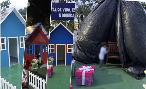 Prefeito de Rio Branco causa polêmica com cor da “casa do Papai Noel”