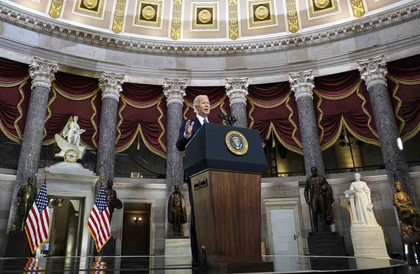 President Biden Speaks At U.S. Capitol On Anniversary Of January 6 Attack