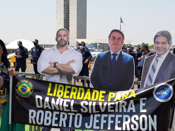 Bolsonaristas apoiam Silveira, Bolsonaro e Jefferson no 7 de Setembro de 2021