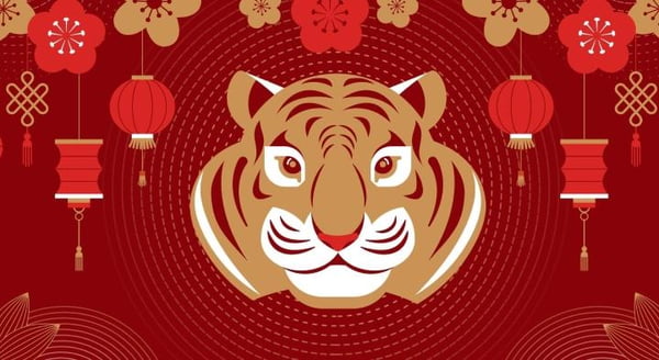 Ilustração de um tigre, ano novo chinês
