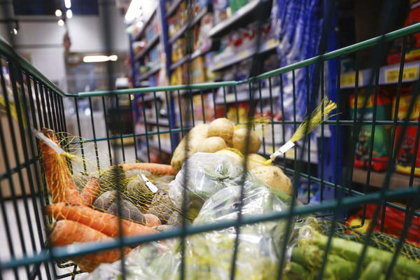 carrinho de compras mercado supermercado legumes