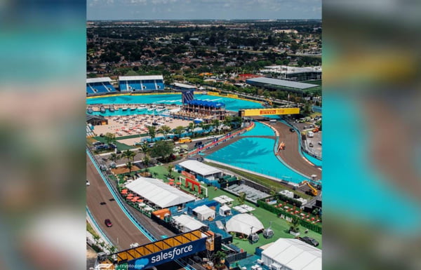 Visão aérea do novo circuito da F1 em Miami (EUA)