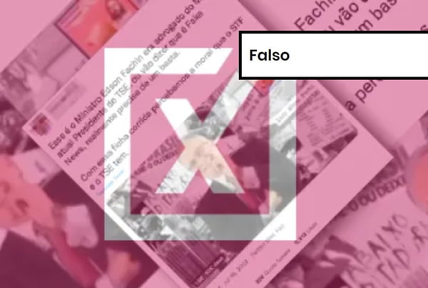 Imagem colorida de post falso sobre Edson Fachin e o MST