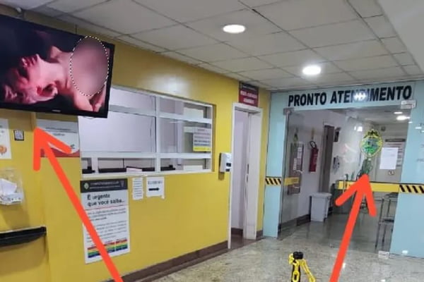 PR: filme pornô é exibido em sala de hospital da PM e fotos viralizam