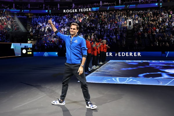 Foto colorida de Roger Federer