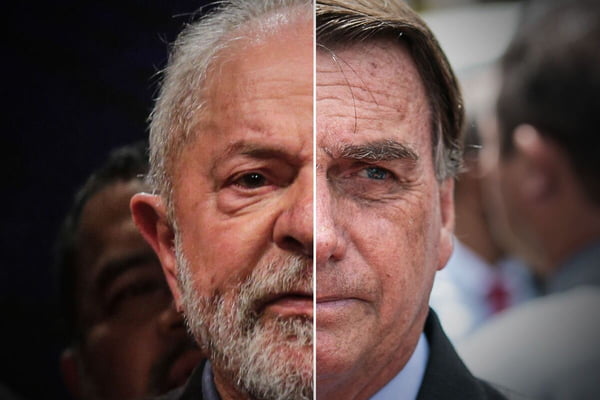 Montagem com Lula e Bolsonaro