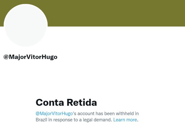 Deputado federal Major Vitor Hugo tem conta retida no Twitter