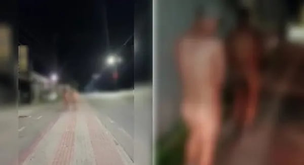 Homens andando nus após serem expulsos de boate em Curitiba