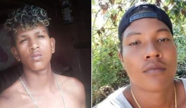 Montagem de dois jovens indígenas mortos a tiros na Bahia - Metrópoles