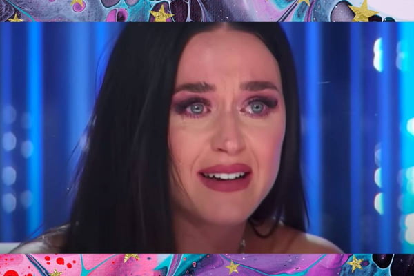 Imagem colorida de Katy Perry chorando - Metrópoles