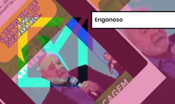 Montagem colorida postagens enganosas sobre o presidente Lula